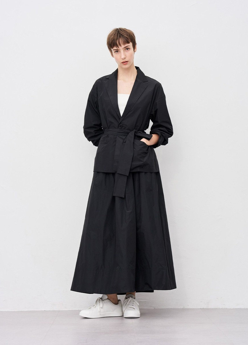 份量感塔夫綢長傘裙